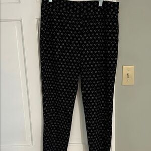 Vince Camuto Black Stretch Joggers with White Dot Print